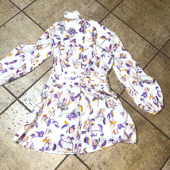 Zadig & Voltaire Rivage Jac Cut Gem Jewel Sparkly Flowers Silk-Blend Dress NWT S - Picture 12 of 13